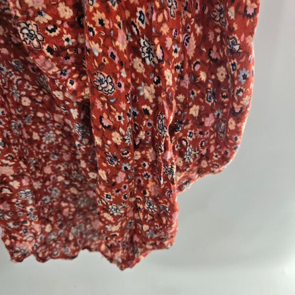 Torrid Red Floral Open Viscose Open Ruana Kimono Boho Cardigan Size 1x/2x - Picture 13 of 15
